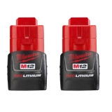 M12™ Compact Rechargeable Cordless Battery Pack, 1.5 Ah Lithium-Ion Battery, 12 VDC, For Use With Milwaukee® M12™ Cordless Power Tool