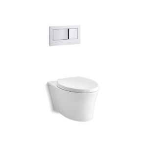 Kohler® 6303-0 1-Piece Toilet, Veil®, Elongated Bowl, 13 in H Rim, 12 in Rough-In, 0.8/1.6 gpf, White