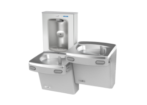 Oasis® 507045 Contactless Refill Station & Drinking Fountain Combo, Electronic Bottle Filler Sensor Operation, Refrigerated Chilling, Stainless Steel