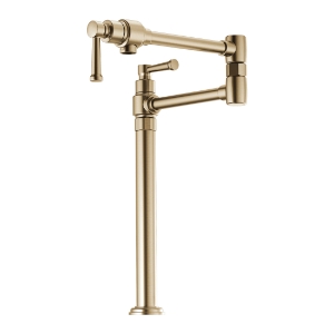 Brizo® 62725LF-GL Artesso® Pot Filler Faucet, 4 gpm Flow Rate, Dual Jointed Swivel Spout, Luxe Gold, 1 Handle
