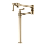 Brizo® 62725LF-GL Artesso® Pot Filler Faucet, 4 gpm Flow Rate, Dual Jointed Swivel Spout, Luxe Gold, 1 Handle