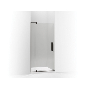 Kohler® 707511-L-ABZ Pivot Shower Door, Crystal Clear Tempered Glass, Frameless Anodized Dark Bronze Frame, 31-1/8 to 36 in Opening Width, 5/16 in THK Glass