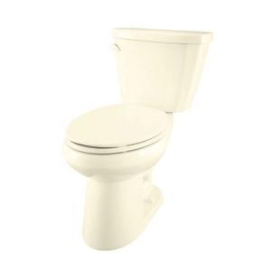 Gerber® GVP2151825 2-Piece Toilet, Viper™ ErgoHeight™, Elongated Bowl, 16-7/8 in H Rim, 12 in Rough-In, 1.6 gpf, Bone