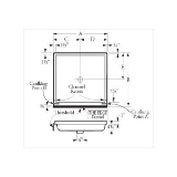 Florestone™ 3636-1 BIS Single Threshold Recess Shower Receptor, Biscuit, 36 in W x 4-3/4 in D