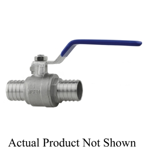Boshart Industries SSPEXBV-07 2-Piece Ball Valve, 3/4 in Nominal, PEX End Style, 304 Stainless Steel Body, NBR Rubber Softgoods