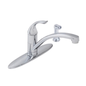 Gerber® G0040012 40-012 Series Viper™ Kitchen Faucet With Deck Plate, 1.75/2.2 gpm Flow Rate, Polished Chrome, 1 Handle