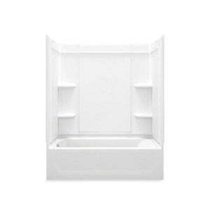 Sterling® 71370110-0 Bath/Shower, Ensemble™ Medley®, 60-1/4 in L x 31-1/4 in W x 74-1/4 in H, Solid Vikrell®, White