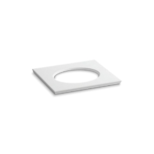 Kohler® 5421-S33 Solid/Expressions™ Solid Surface Vanity Top With Single Verticyl® Oval Cutout, 1-1/4 in OAH x 22-13/16 in OAW x 22-13/16 in OAD, Stone Top, White Top