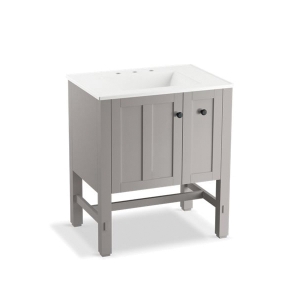 Kohler® 5289-1WT Tresham® Vanity, 34-1/2 in OAH x 30 in OAW x 22 in OAD, Freestanding Mount, Mohair Grey Cabinet