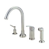 Melrose® Kitchen Faucet, 1.75 gpm Flow Rate, High-Arc Swivel Spout, Stainless Steel, 1 Handles, Import