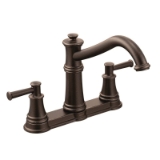 Moen® 7250ORB Kitchen Faucet, Belfield™, 1.5 gpm Flow Rate, 4 in Center, High-Arc Spout, Oil Rubbed Bronze, 2 Handles