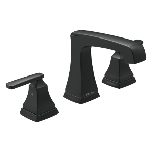 DELTA® 3564-BLMPU-DST Ashlyn® Widespread Lavatory Faucet/Residential, 1.2 gpm, 4-1/8 in H Spout, 4-1/2 to 16 in Center, Matte Black, 2 Handles, Pop-Up Drain