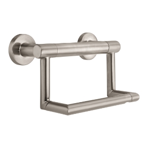 DELTA® 41550-SS Decor Assist™ Contemporary Toilet Tissue Holder with Assist Bar, 300 lb Capacity, 4-1/2 in H, Stainless