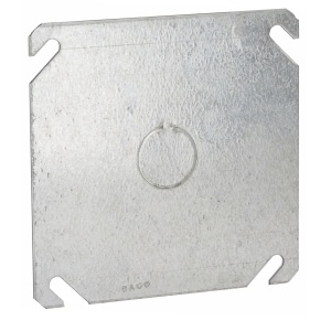 RACO® 753 Flat Box Cover, 4 in L x 4 in W x 0.06 in D, Blank Cover, Stamped Steel