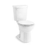 Sterling® 402314-0 2-Piece Toilet with Pro Force® Plus Flushing Technology, Valton®, Round Front Bowl, 15-5/16 in H Rim, 12 in Rough-In, 1.6 gpf, White