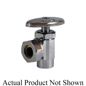 LEGEND 114-213NL S-582NL (R-14) Multi-Turn Straight Supply Stop Valve, 1/2 x 3/8 in Nominal, C x Compression End Style, 110 psi Pressure, Brass Body, Polished Chrome