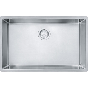 FRANKE CUX11027 Cube Kitchen Sink, Pearl, Rectangular Shape, 27 in L x 16-1/8 in W x 9 in D Bowl, 28-1/2 in L x 17-3/4 in W, Undermount, 18 ga Stainless Steel