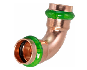 Merit Brass MB11230N 1/2" CopperPress® 90 deg Elbow with VIPR® Press Ring