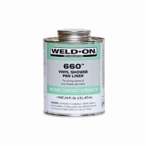 Weld-On® 660™ 10835 Shower Pan Liner Solvent Cement, 1 pt Container, Clear