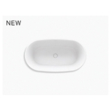 Kohler® 8332-0 Memoirs® Bathtub with Center Toe-Tap Drain and Kohler® Lithocast® Gloss Cover, Soaking, 59-11/16 in L x 34 in W, Center Drain, White