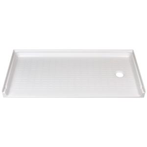 ELM® 360R Barrier-Free Shower Floor, CareGiver®, White, Right Drain, 30 in L x 60 in W