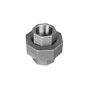 Ward Mfg 1B.B250U Pipe Union, 1-1/4 in, NPS, 250 lb, Brass/Malleable Iron, Black