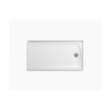 Kohler® 1936-0 Ballast™ Single Threshold Shower Base, White, Right Drain, 60 in L x 32 in W x 3-3/16 in D