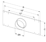 190290 24CWTP 2/4 Concentric Wall Termination Plate