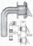 METAL-FAB® Corr/Guard® 4CGSWHVK Horizontal Vent Kit, 4 in Dia, Stainless Steel