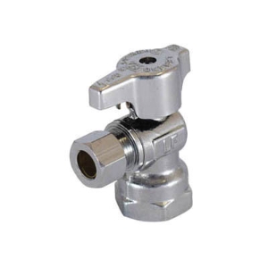 LEGEND 114-602NL T-595NL 1/4 Turn Angle Supply Stop Valve, 3/8 in Nominal, FNPT x Compression End Style, 125 psi Pressure, Brass Body, Polished Chrome