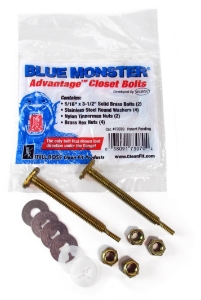 Mill-Rose Cleanfit Blue Monster® Advantage™ 73070 Broached Tip Closet Bolt, Brass, 5/16" x 3-1/2"