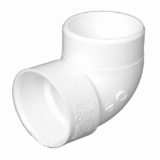 Charlotte PVC 00333 1000 Short Turn, 3 in nominal, Hub x Spigot end style, SCH 40/STD, PVC