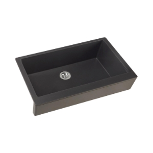 Elkay® ELXUFP3620CH0 Quartz Luxe Traditional Farmhouse Apron Front Kitchen Sink, Rectangle Shape, 20.9075 in W x 10.3259 in H, Quartz, Charcoal