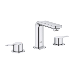 GROHE 2057800A M-Size Basin Faucet, Lineare New, 1.2 gpm, 3-13/16 in H Spout, StarLight® Polished Chrome, 2 Handles, Function: Traditional
