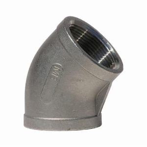 Merit Brass K402-04 Banded Pipe 45 deg Elbow, 1/4 in, FNPT, 150 lb, 304/304L Stainless Steel