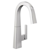 Moen® S55005 Premium Non-Pulldown Bar/Laundry Sink Faucet, Nio™, Chrome, 1 Handle, 1.5 gpm