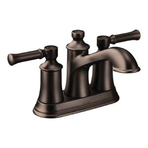 Moen® 6802ORB Dartmoor™ Centerset Bathroom Faucet, Oil Rubbed Bronze, 2 Handles, Pop-Up/Lift Rod Drain, 1.2 gpm