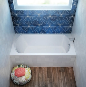 BainUltra® Pro-Meridian 60 Alcove/Drop-In Tub, White, Rectangle