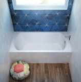 BainUltra® Pro-Meridian 60 Alcove/Drop-In Tub, White, Rectangle