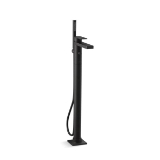 Kohler® T23492-4-BL Parallel® Freestanding Bath Filler Trim, 10 gpm Flow Rate, Matte Black, 1 Handle