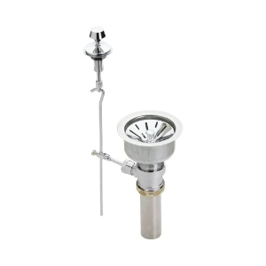 Deluxe Remote Drain Fitting, 3-1/2 in, Polished Stainless Steel, Overflow Yes/No: No, 304 Stainless Steel Drain, Includes Lift Rod: No redirect to product page