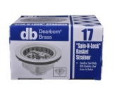 Dearborn® Spin-N-Lock 17 Sink Basket Strainer, Stainless Steel, Polished Chrome