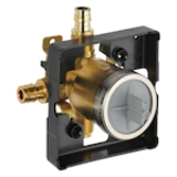 DELTA® R10000-PFS-MF MultiChoice® Universal Shower Rough-In Valve Body, 1/2 in Cold Expansion PEX Inlet x 1/2 in Pex Cold Expansion Outlet, Forged Brass Body