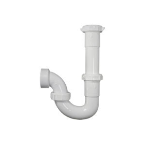Keeney 546W2 Adjustable Sink Trap J-Bend With Elbow, 1-1/2 in Nominal, Polypropylene, White