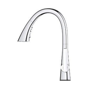 GROHE 30205002 30205_2 Ladylux® Pull-Down Kitchen Faucet With Touch Technology, 1.75 gpm Flow Rate, Polished Chrome, 1 Handle, 1 Faucet Hole, Residential