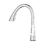 GROHE 30205002 30205_2 Ladylux Pull-Down Kitchen Faucet with Touch Technology, 1.75 gpm Flow Rate, Polished Chrome, 1 Handle, 1 Faucet Hole, Residential