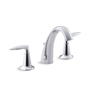 Kohler® 45102-4-CP Alteo® Widespread Bathroom Sink Faucet, 1.2 gpm Flow Rate, 4-3/4 in H Spout, 8 to 16 in Center, Polished Chrome, 2 Handles, Pop-Up Drain