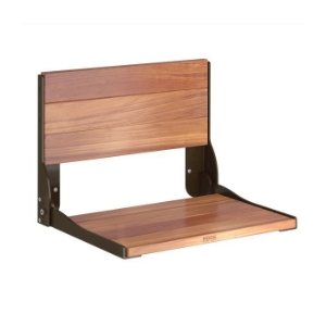 Moen® DN7110OWB Shower Seat, Home Care®, Fold Down, Wall Mount, 400 lb, Aluminum/Teak Wood