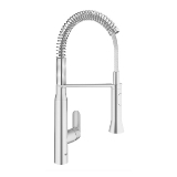 GROHE 31380DC0 K7 Sink Mixer, 1.75 gpm Flow Rate, 140 deg Swivel Spout, SuperSteel, 1 Handle