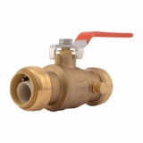 Sharkbite® 22306-0000LF Ball Valve with Drain/Vent, 1 in Nominal, Push-Fit End Style, Brass Body, NBR Softgoods